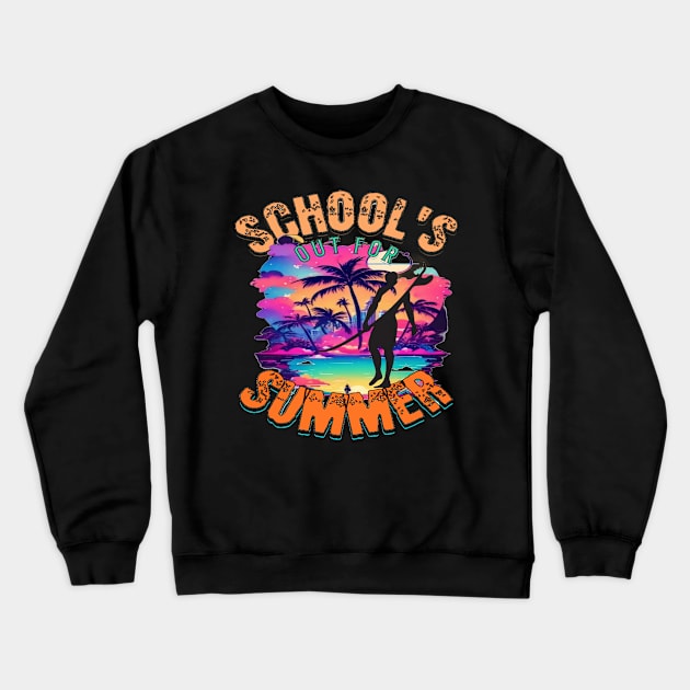 Out For Summer, Hello Summer Funny Surfer Riding Surf Surfing Lover Gifts Crewneck Sweatshirt by Customo